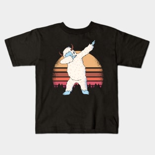 Dabbing Yeti Sunset Funny T-shirt Kids T-Shirt